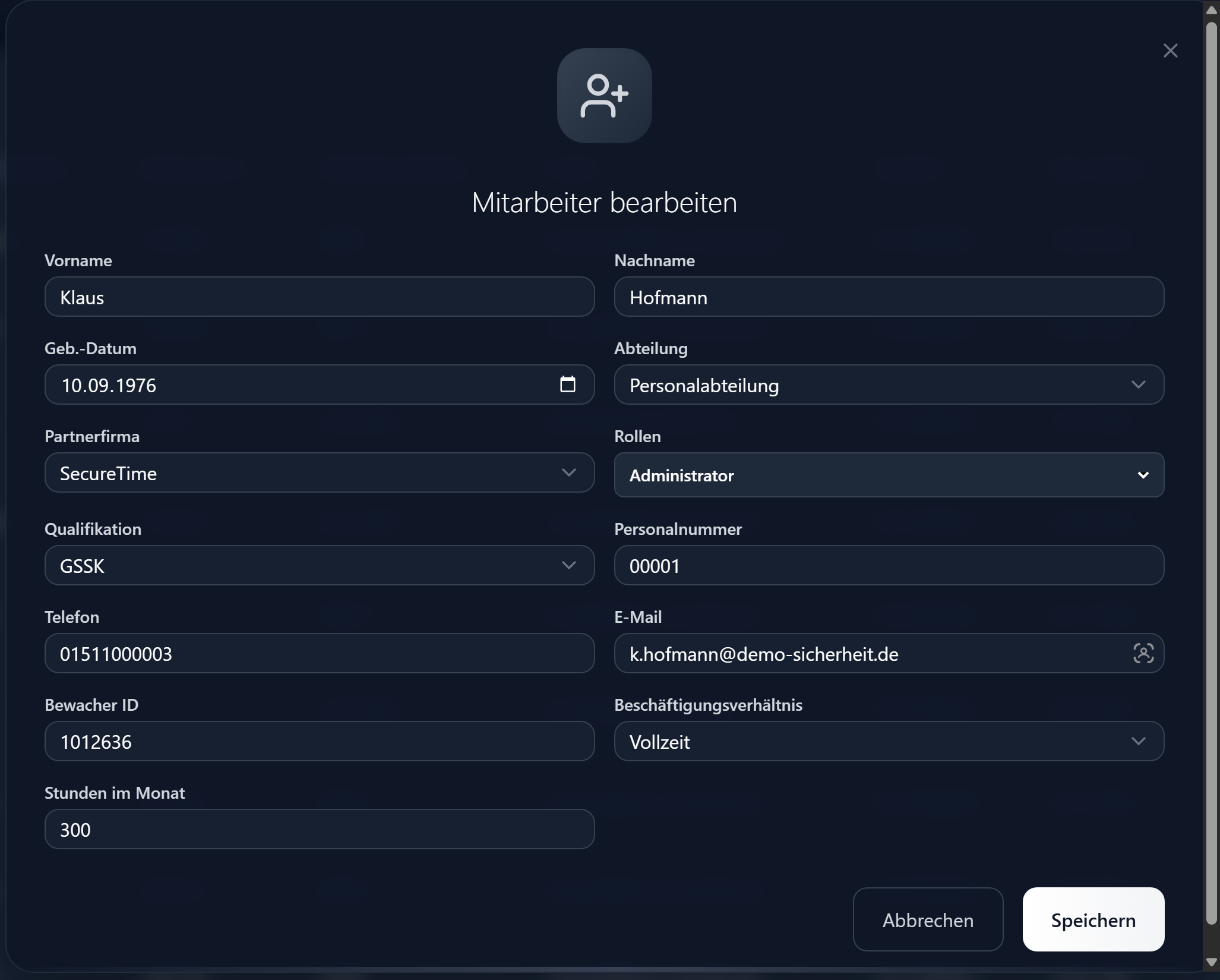 SecureTime – Mitarbeiterverwaltung